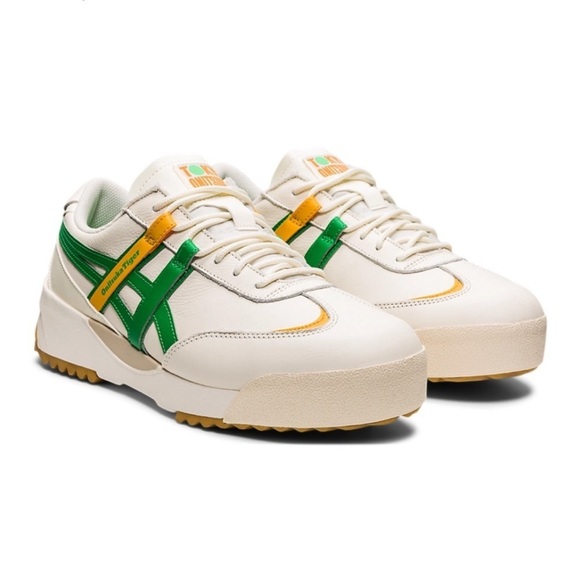 New Onitsuka Tiger Delegation Ex Sneaker Shoes Cream Cilantro Green Yellow - Picture 13 of 16